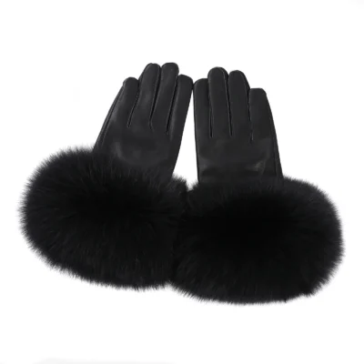 Women Genuine Lambskin Leather Gloves